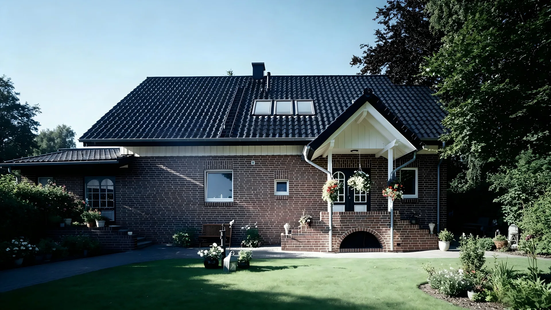 Synthetic resin roof tiles