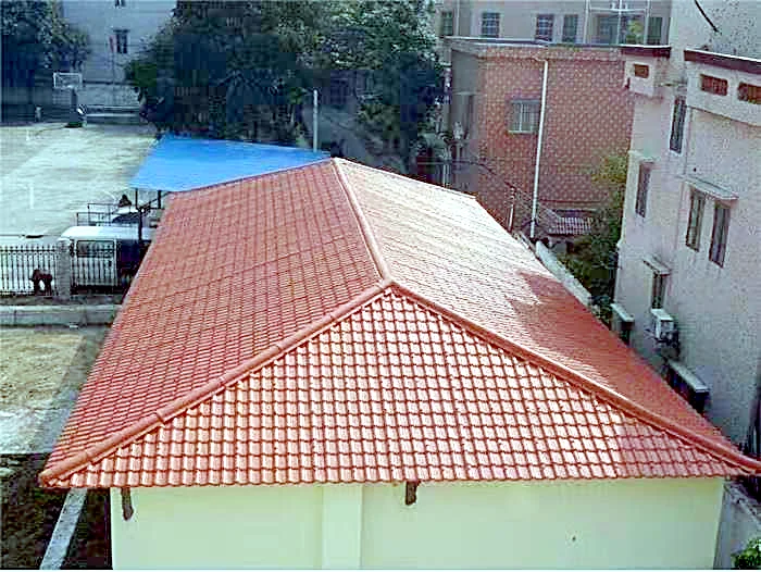Non-fading colored metal roof tile